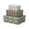 Set of 3 Multicolor Decorative Paper Boxes for Christmas 3x6.5x4.2 Inches Dust Clean Balsam Design
